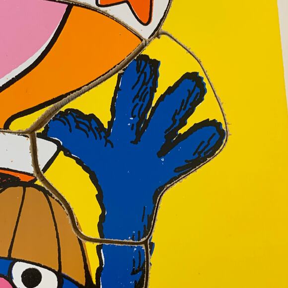 Playskool Puzzle Grover Hot Air Balloon Sesame Street Vtg 10 Wooden Pieces 1979 - Picture 7 of 11